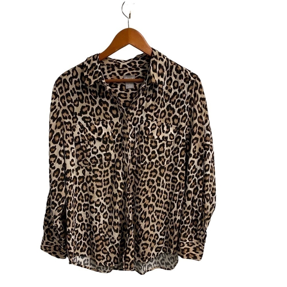 Chicos ladies animal print blouse size 2 (12/14)